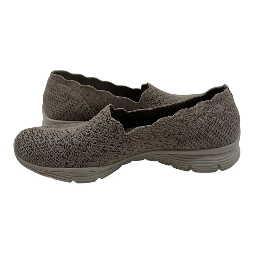 Skechers Slip On Shoes Womens 7 Taupe Classic Fit‎ Air Cooled Memory Foam 49481